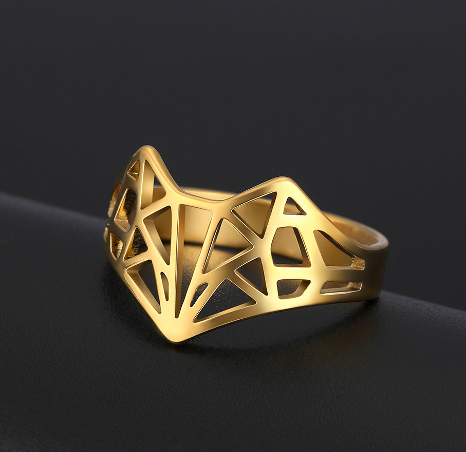 Anillo Axys, Origami  zorro patrón geométrico